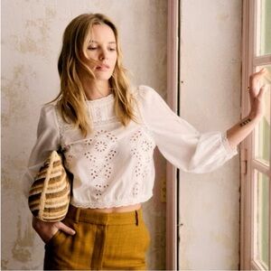 Sezane Enea Blouse Ecru - Size 14